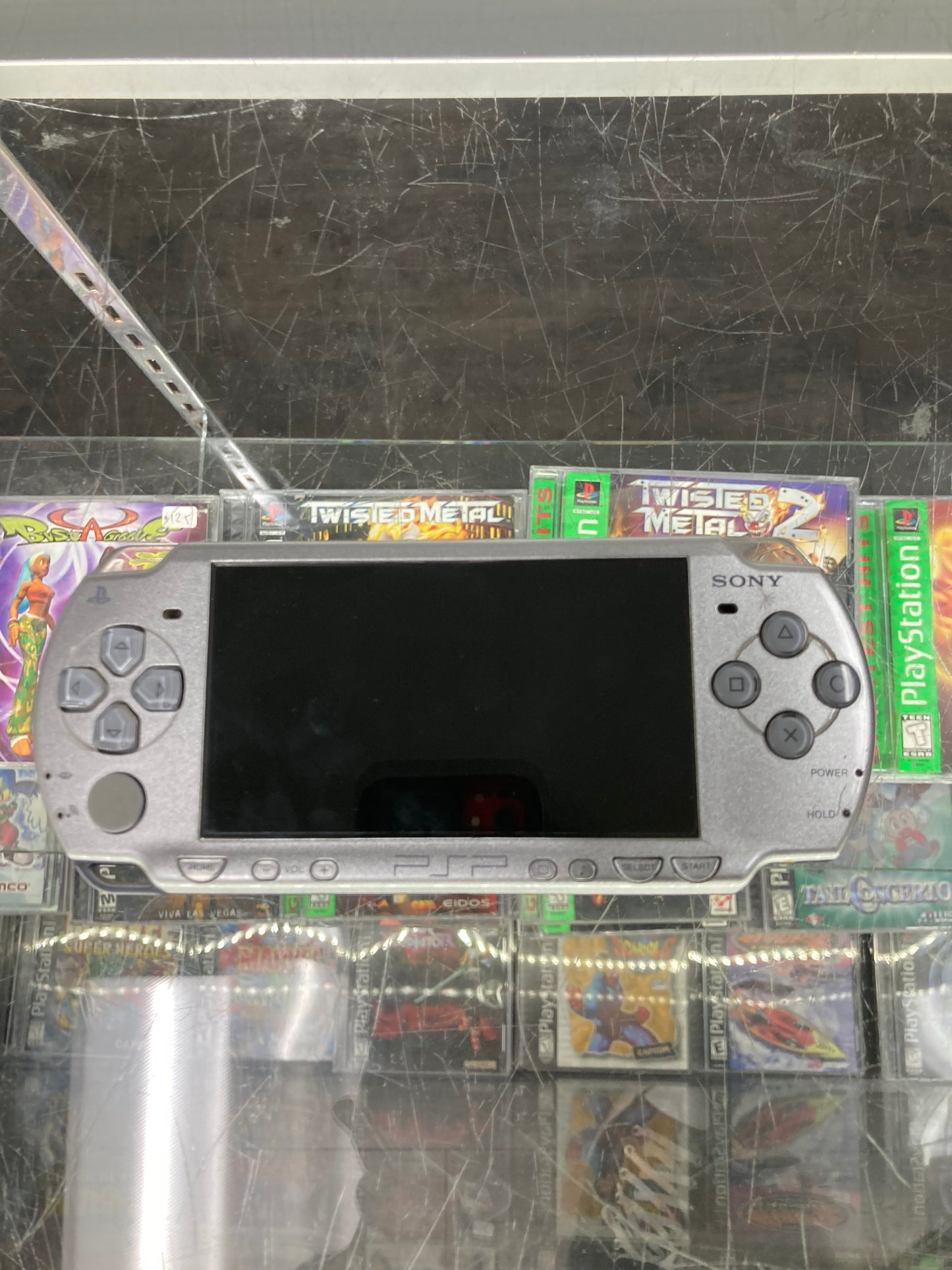 PlayStation PSP Modded Silver with Charger Model 2000